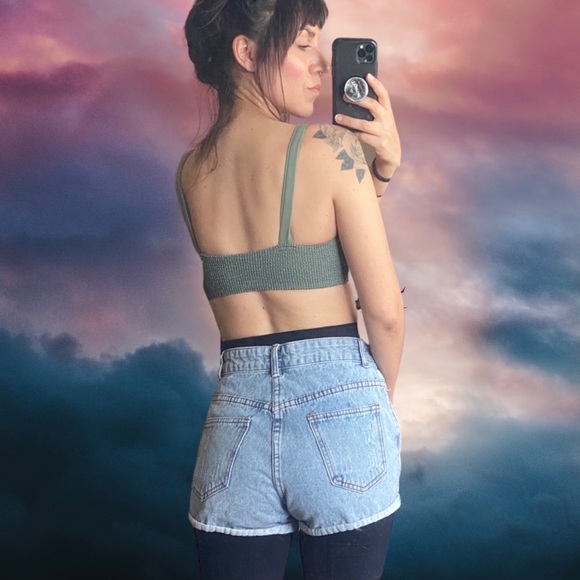 High waist button-up jean shorts - Picture 6 of 7